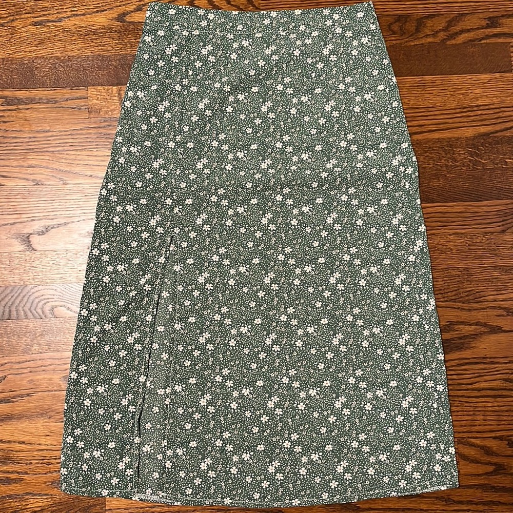 Shein Paisley Floral Print Maxi Skirt with Side Slit